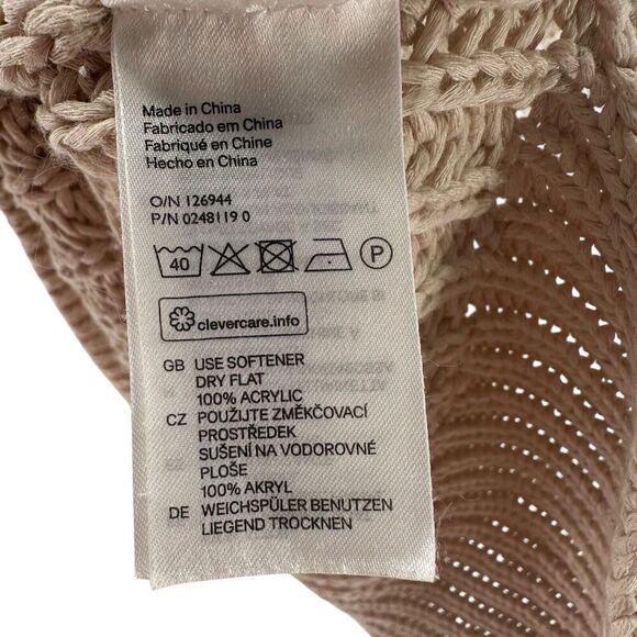 Chunky Oversized Tunic Sweater Short Sleeve H&M Beige Neutral Size M Oversized - Picture 7 of 8